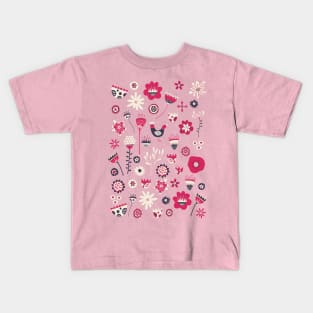 Scandi Birds and Flowers Kids T-Shirt